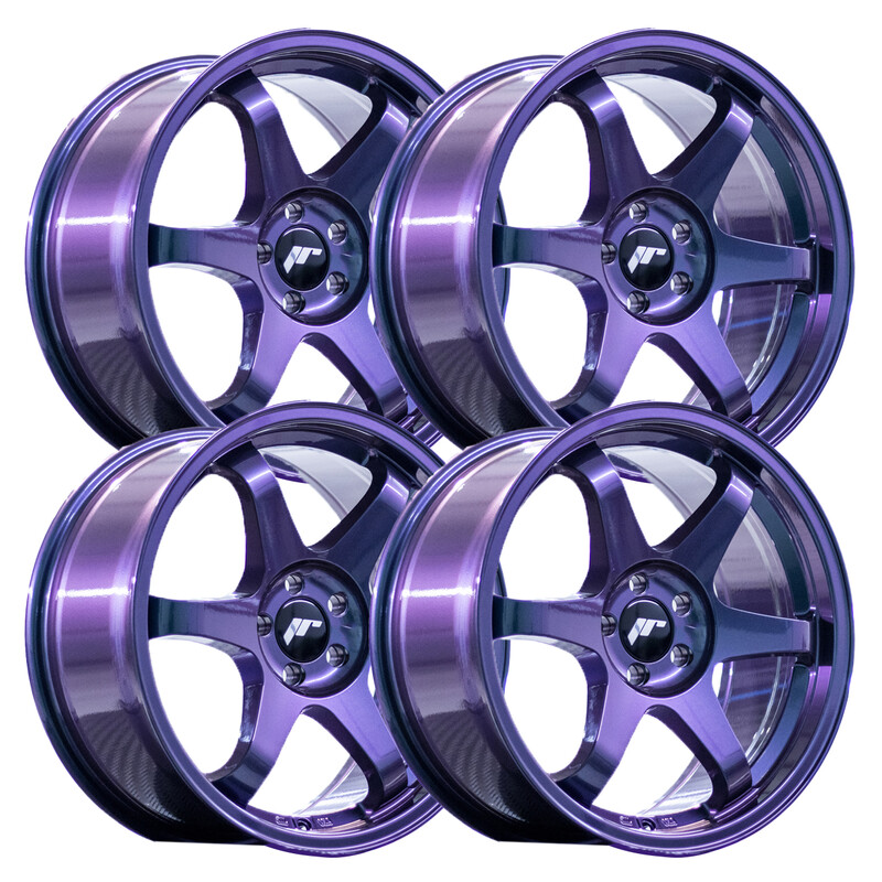 Set of 4x Japan Racing JR-3 Extreme Concave 18x9.5" 5x112 ET22, Gloss Blue-Purple Chameleon